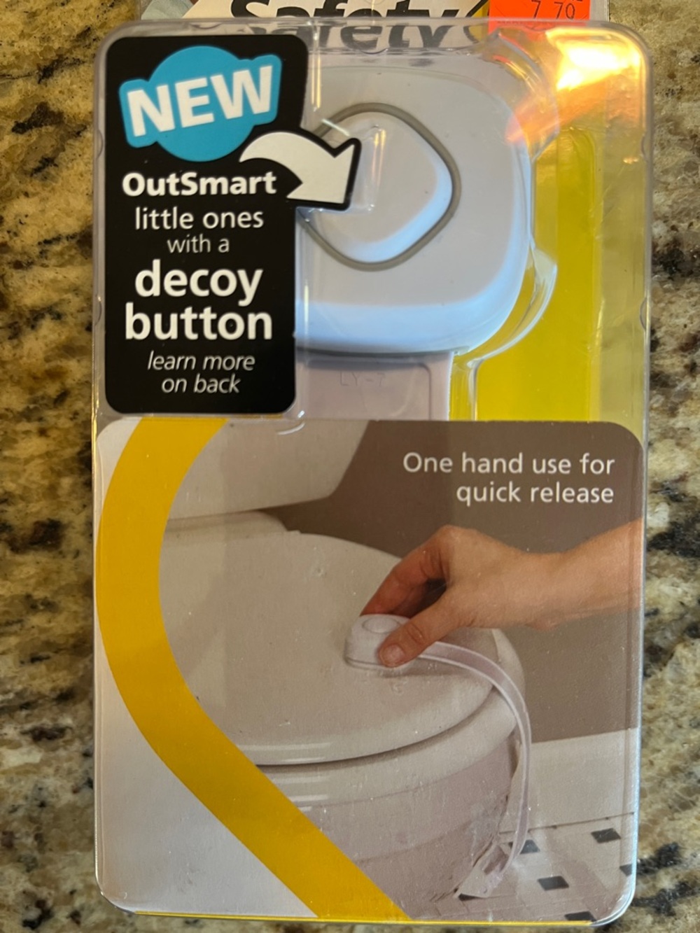 Safety 1st White OutSmart Decoy Button Toilet Lock - White - Picture 3 of 3